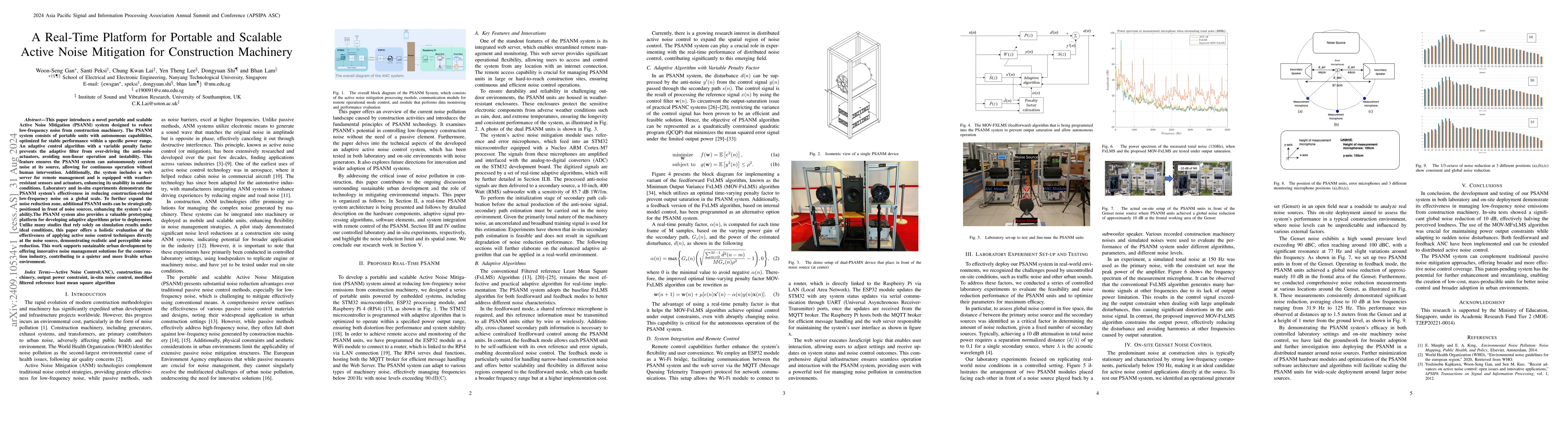 Thumbnail for A Real-Time Platform for Portable and Scalable Active Noise Mitigation
  for Construction Machinery