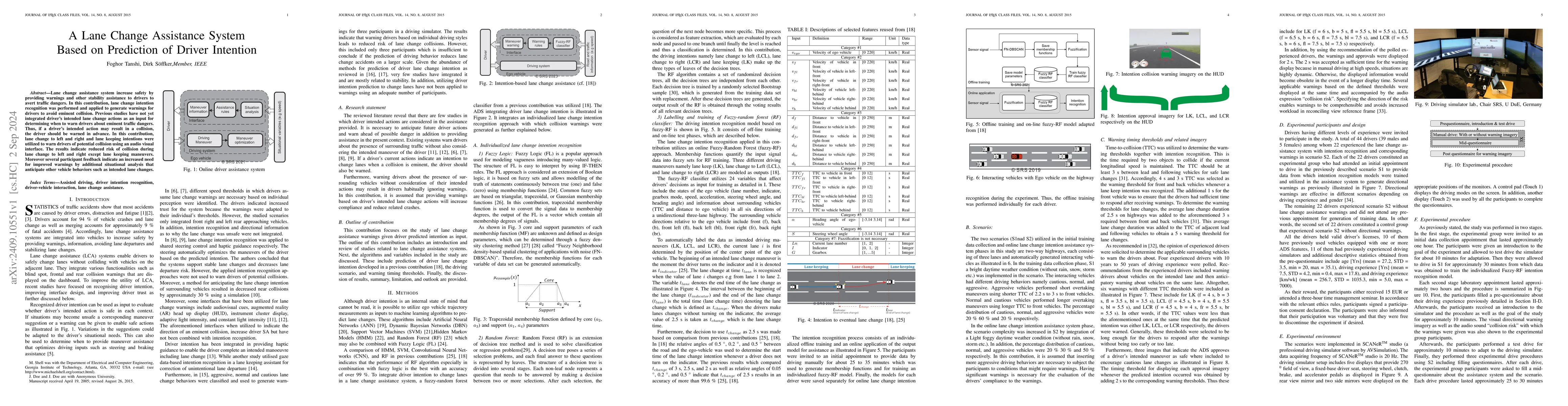 Thumbnail for A Lane Change Assistance System Based on Prediction of Driver Intention