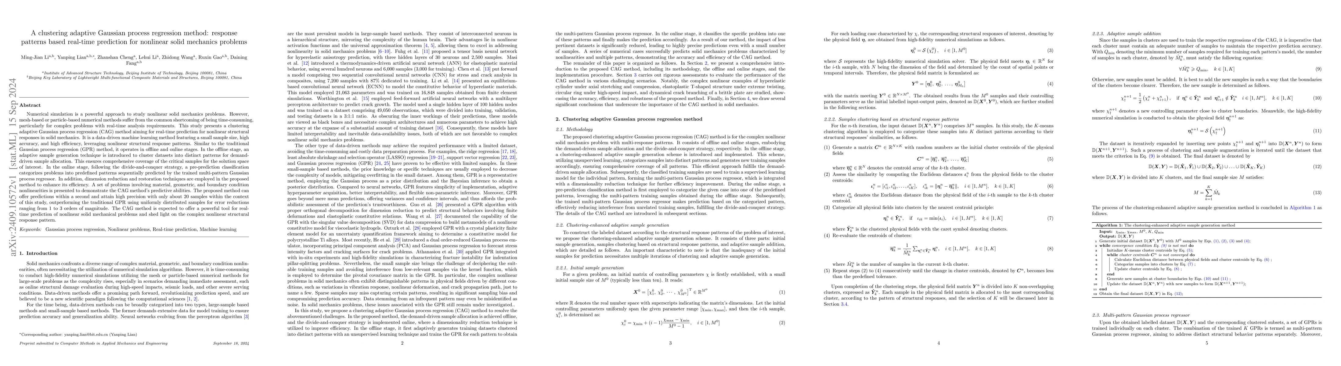 Thumbnail for A clustering adaptive Gaussian process regression method: response
  patterns based real-time prediction for nonlinear solid mechanics problems