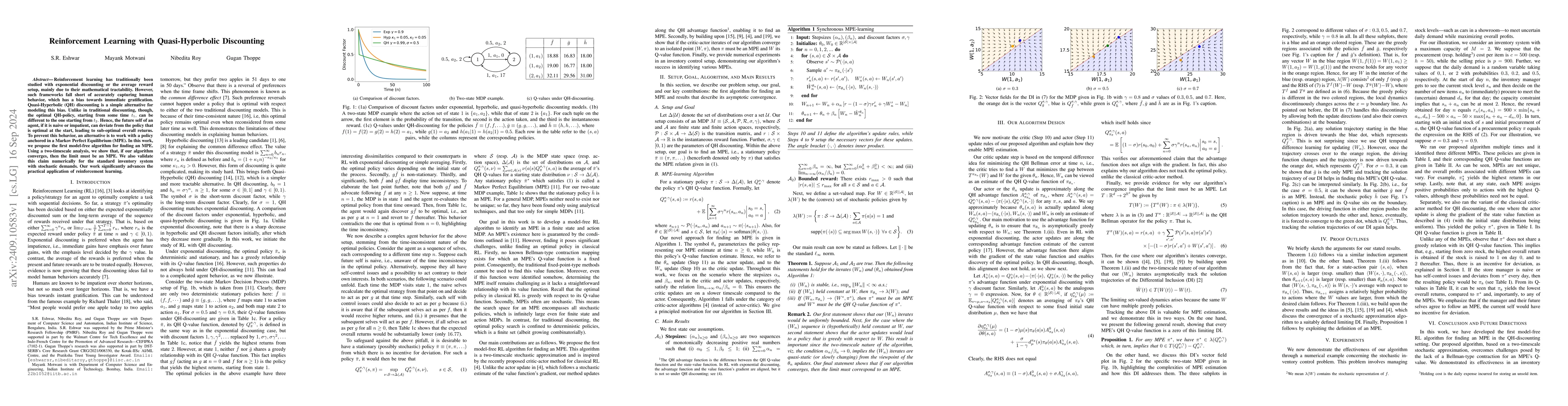 Thumbnail for Reinforcement Learning with Quasi-Hyperbolic Discounting