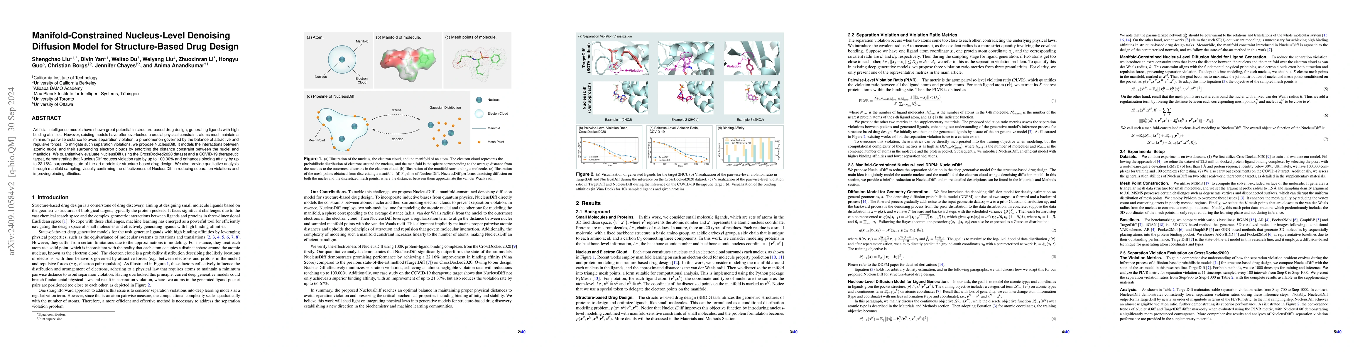 Thumbnail for Manifold-Constrained Nucleus-Level Denoising Diffusion Model for
  Structure-Based Drug Design