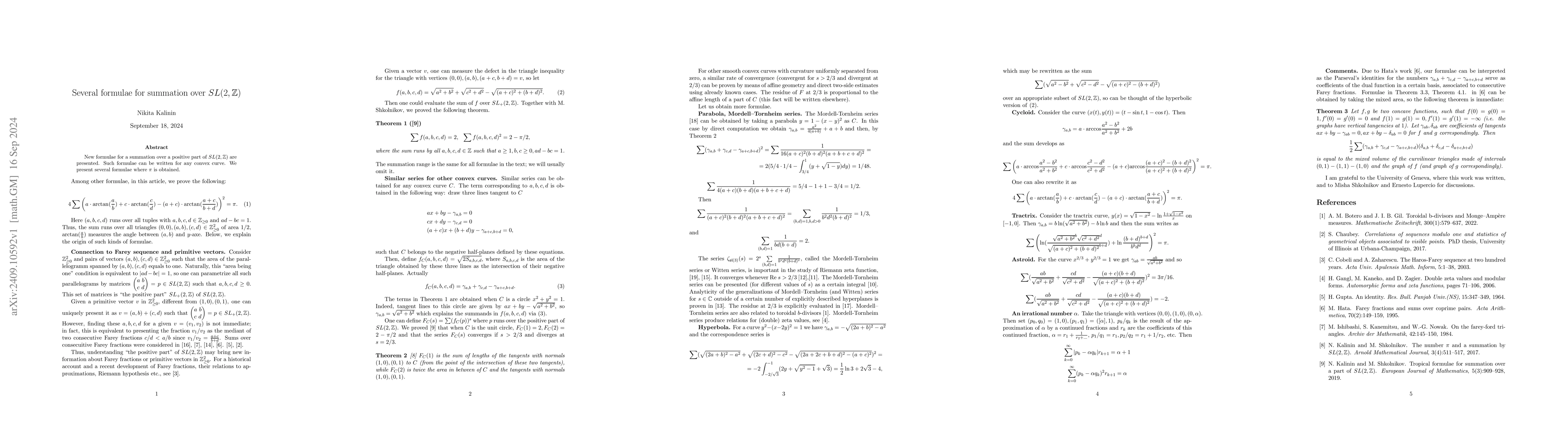 Thumbnail for Several formulae for summation over $SL(2,\mathbb Z)$