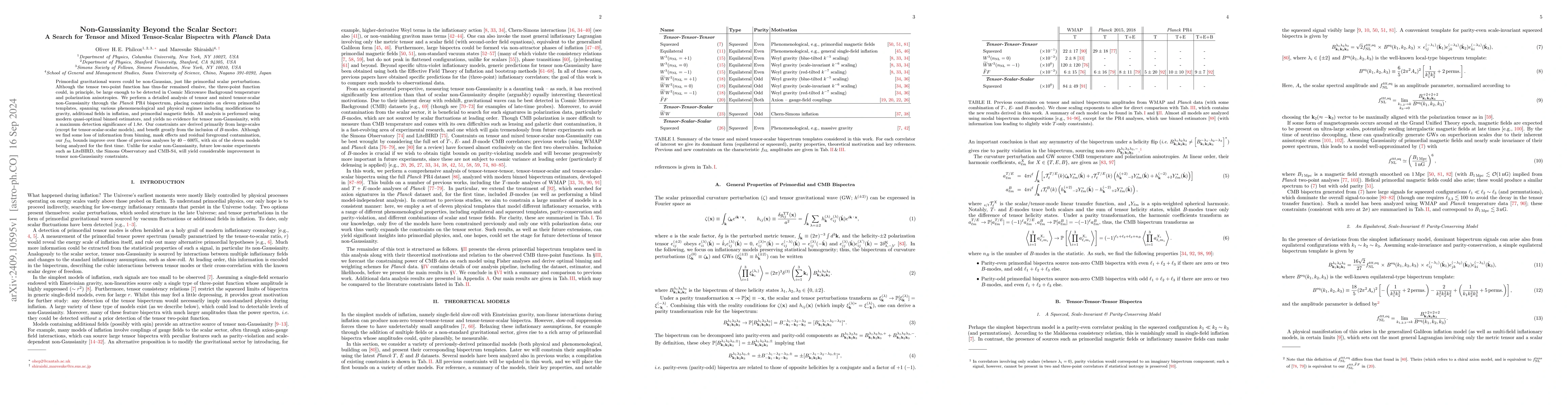 Thumbnail for Non-Gaussianity Beyond the Scalar Sector: A Search for Tensor and Mixed
  Tensor-Scalar Bispectra with Planck Data