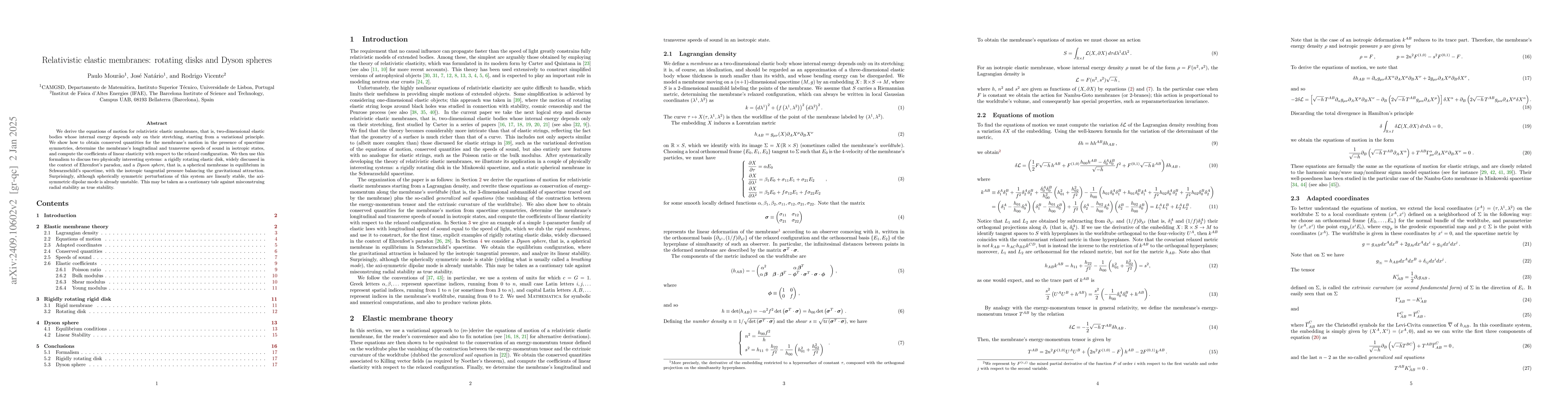 Thumbnail for Relativistic elastic membranes: rotating disks and Dyson spheres