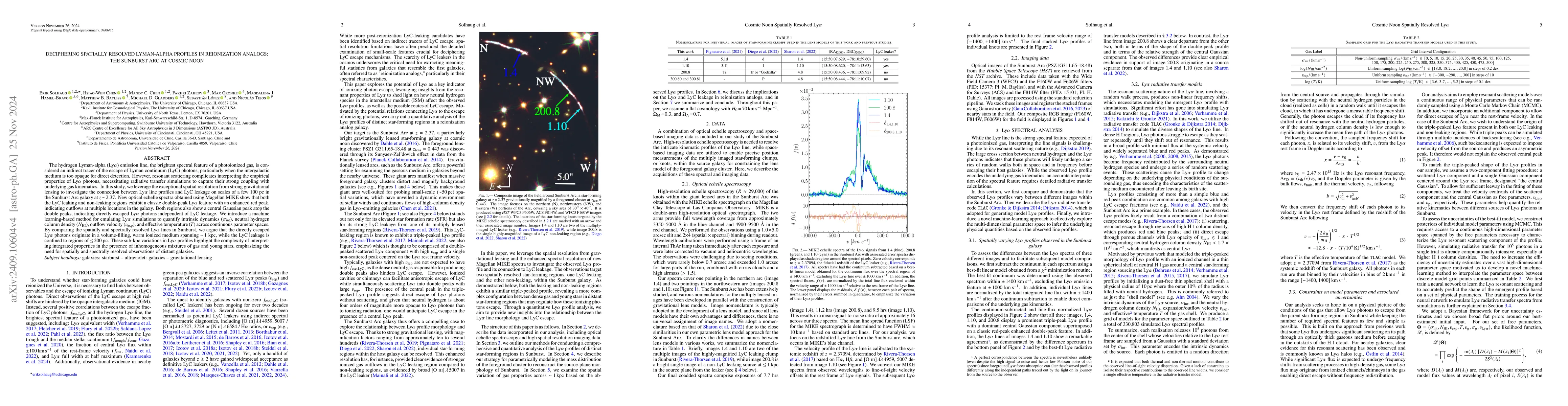 Thumbnail for Deciphering spatially resolved Lyman-alpha profiles in reionization
  analogs: the Sunburst Arc at cosmic noon