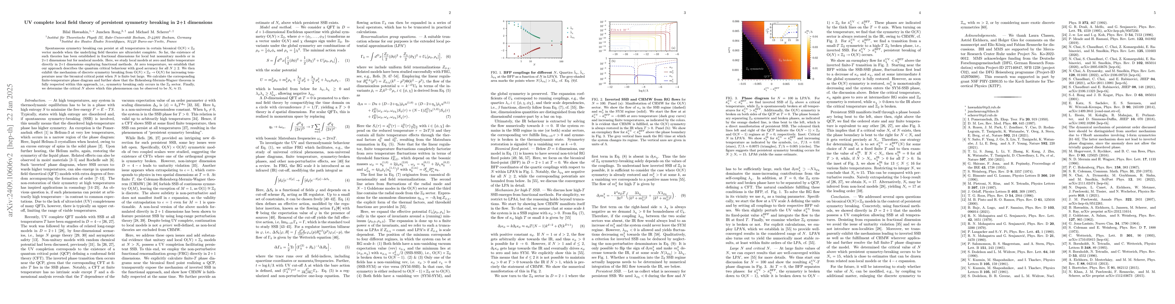 Thumbnail for UV complete local field theory of persistent symmetry breaking in 2+1
  dimensions