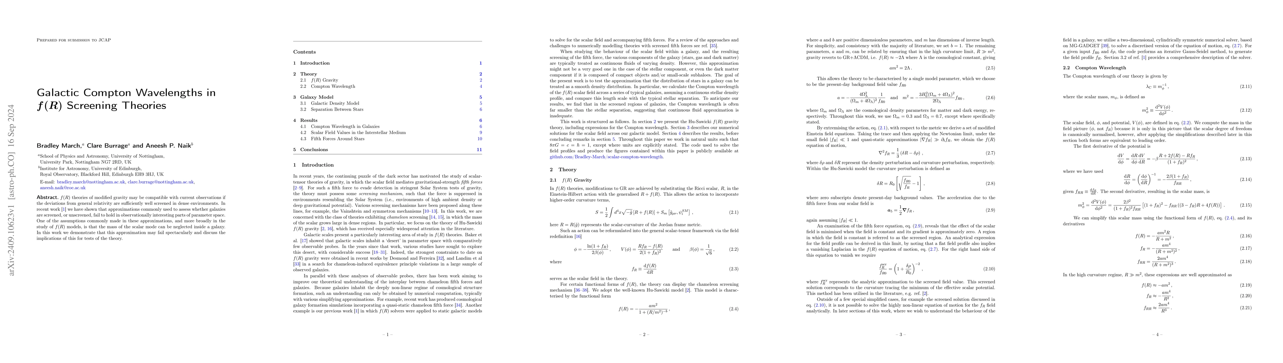 Thumbnail for Galactic Compton Wavelengths in $f(R)$ Screening Theories