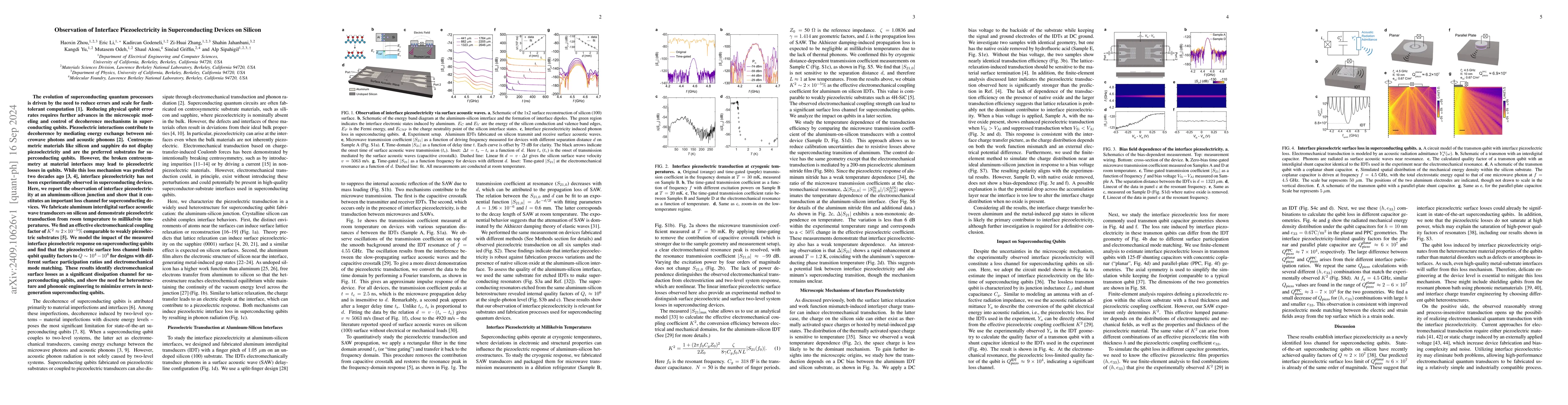 Thumbnail for Observation of Interface Piezoelectricity in Superconducting Devices on
  Silicon
