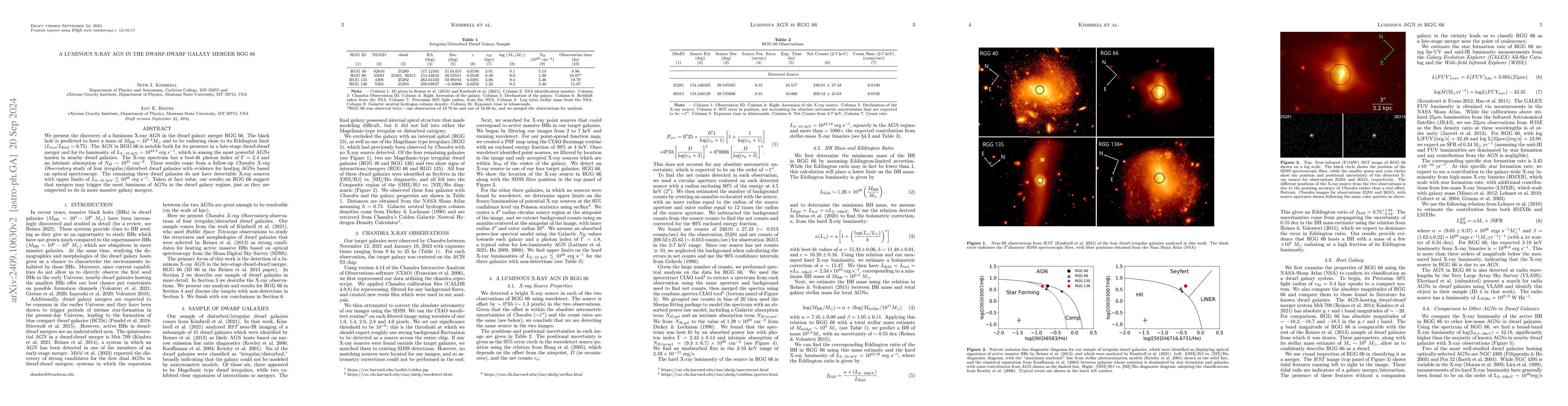 Thumbnail for A Luminous X-ray AGN in the Dwarf-Dwarf Galaxy Merger RGG 66