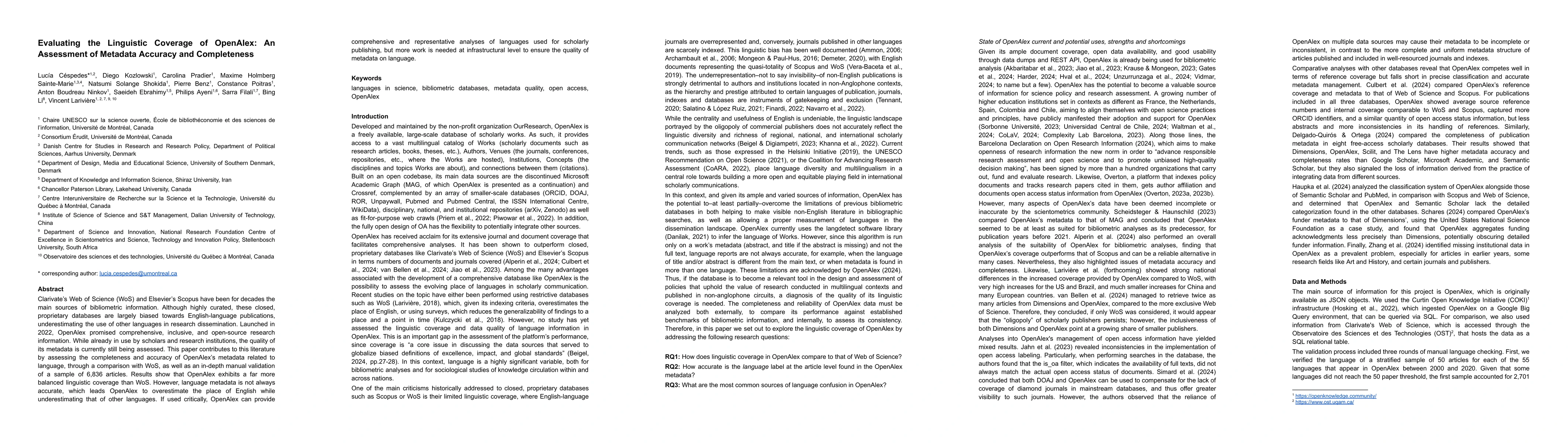 Thumbnail for Evaluating the Linguistic Coverage of OpenAlex: An Assessment of
  Metadata Accuracy and Completeness