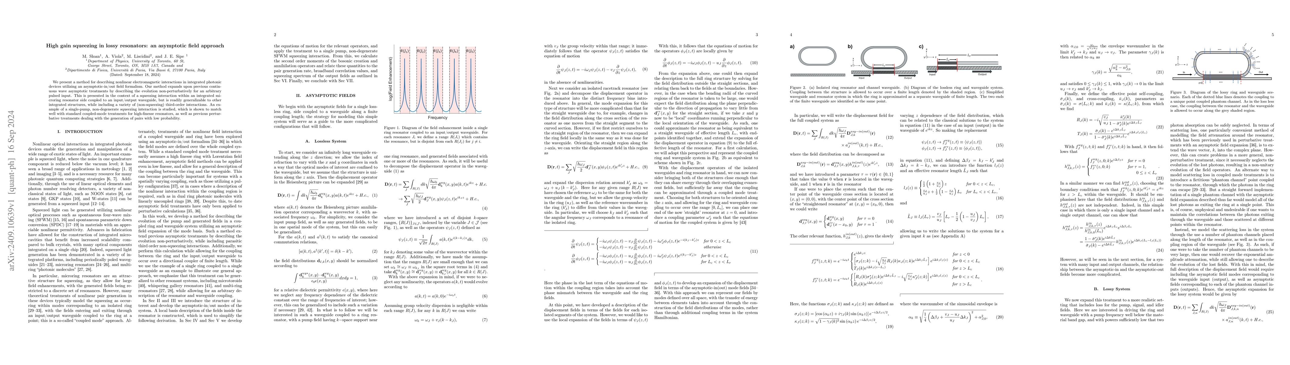 Thumbnail for High gain squeezing in lossy resonators: an asymptotic field approach