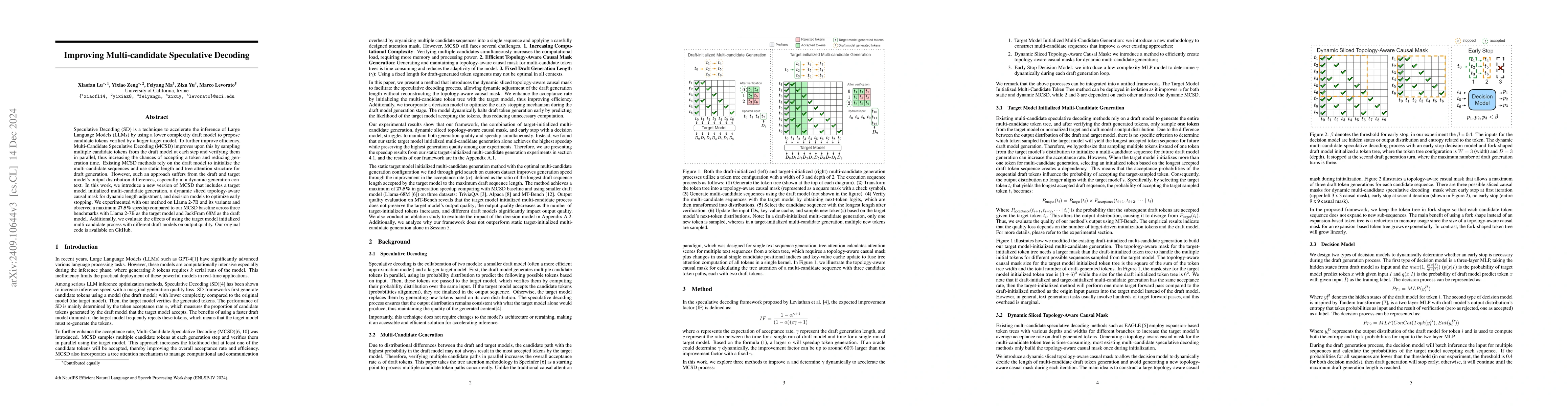 Thumbnail for Improving Multi-candidate Speculative Decoding
