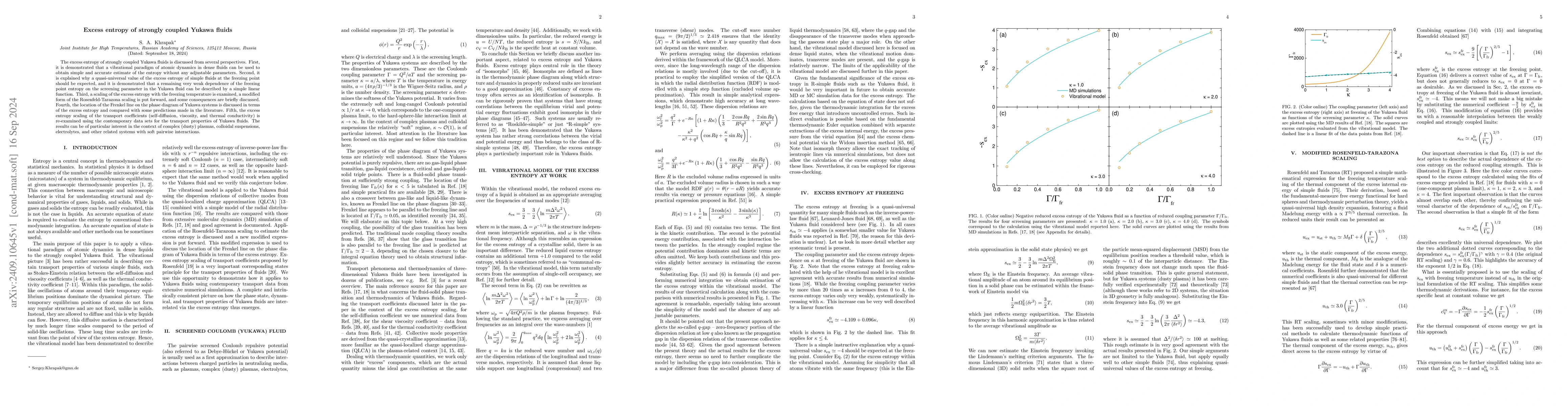 Thumbnail for Excess entropy of strongly coupled Yukawa fluids