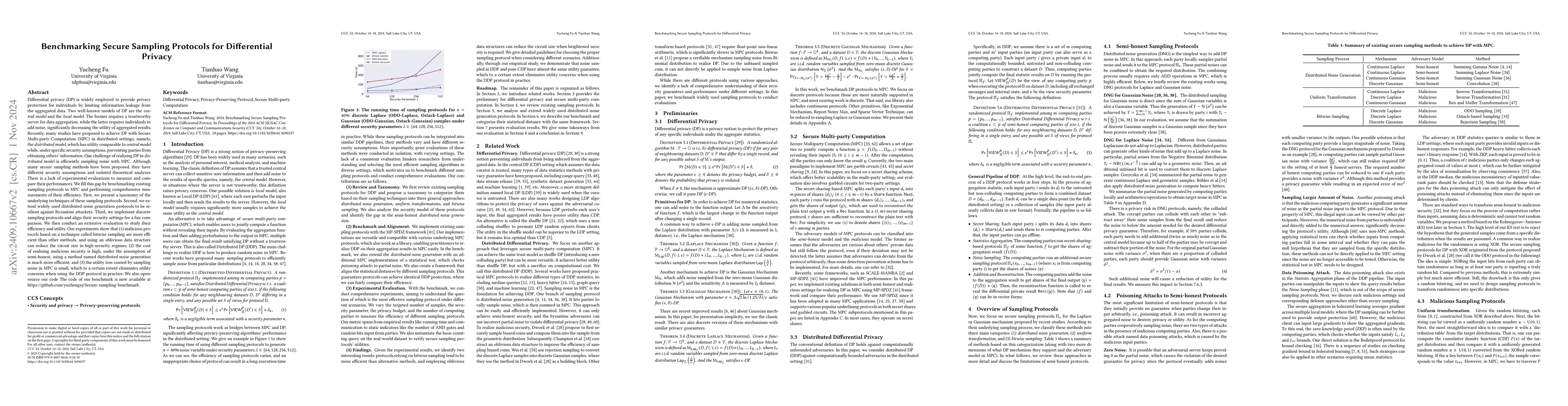 Thumbnail for Benchmarking Secure Sampling Protocols for Differential Privacy