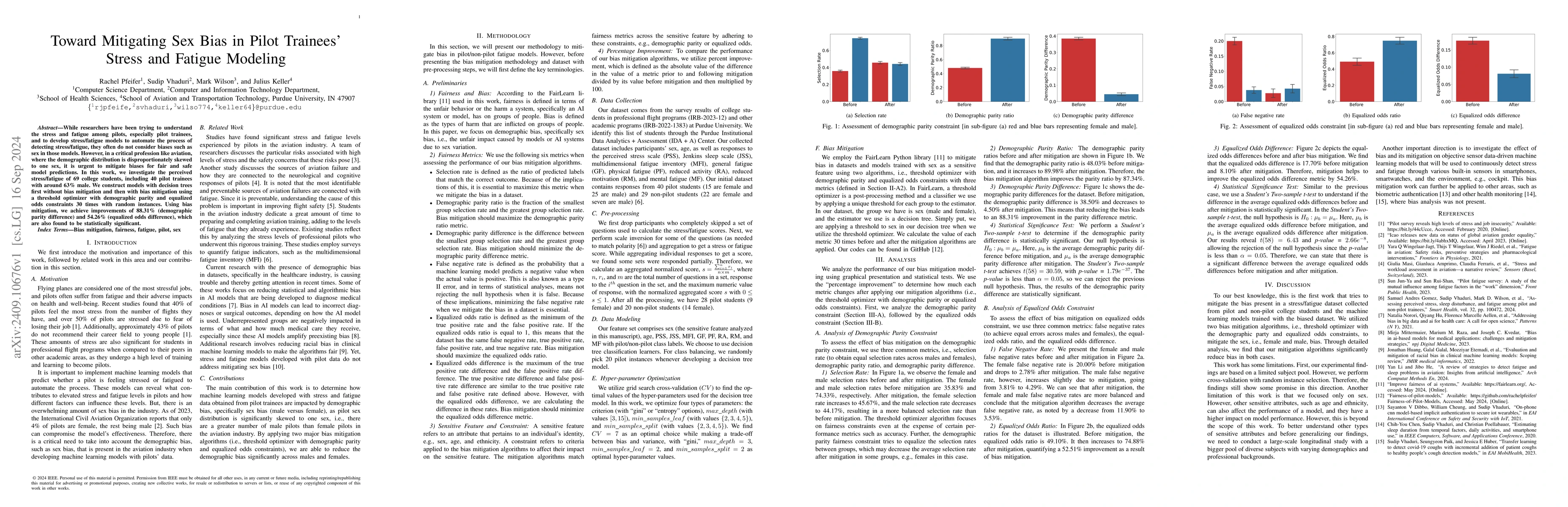 Thumbnail for Toward Mitigating Sex Bias in Pilot Trainees' Stress and Fatigue
  Modeling