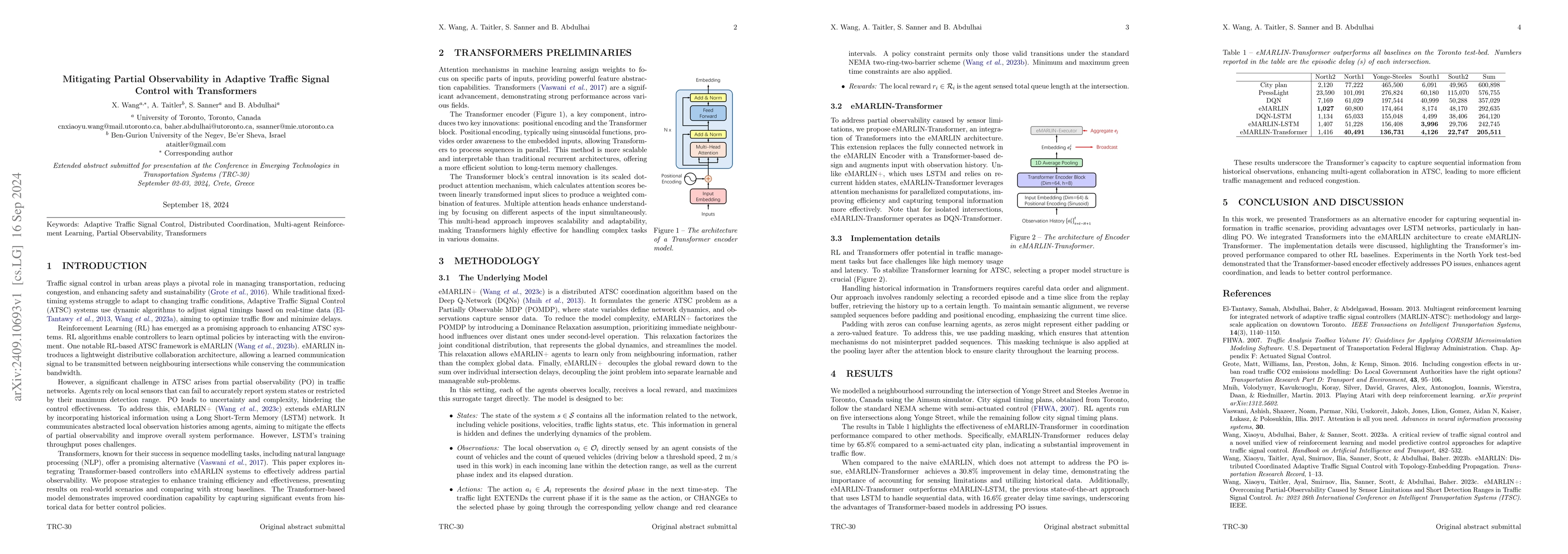 Thumbnail for Mitigating Partial Observability in Adaptive Traffic Signal Control with
  Transformers