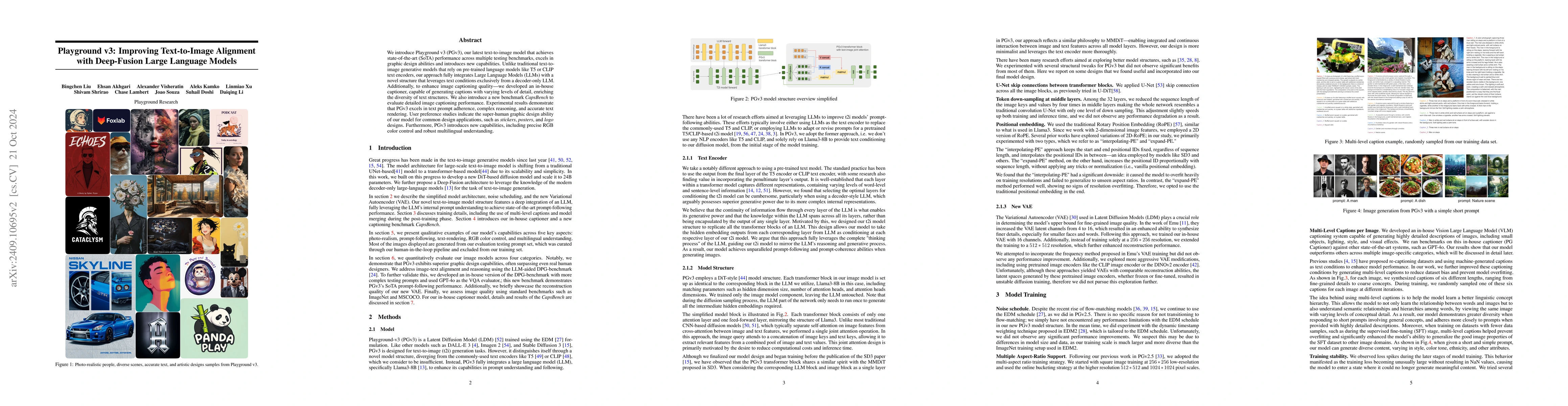 Thumbnail for Playground v3: Improving Text-to-Image Alignment with Deep-Fusion Large
  Language Models