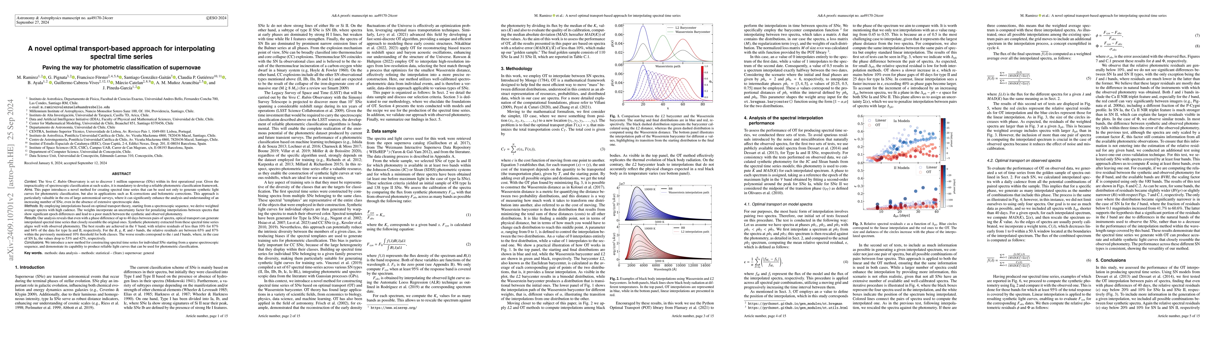 Thumbnail for A Novel Optimal Transport-Based Approach for Interpolating Spectral Time
  Series: Paving the Way for Photometric Classification of Supernovae