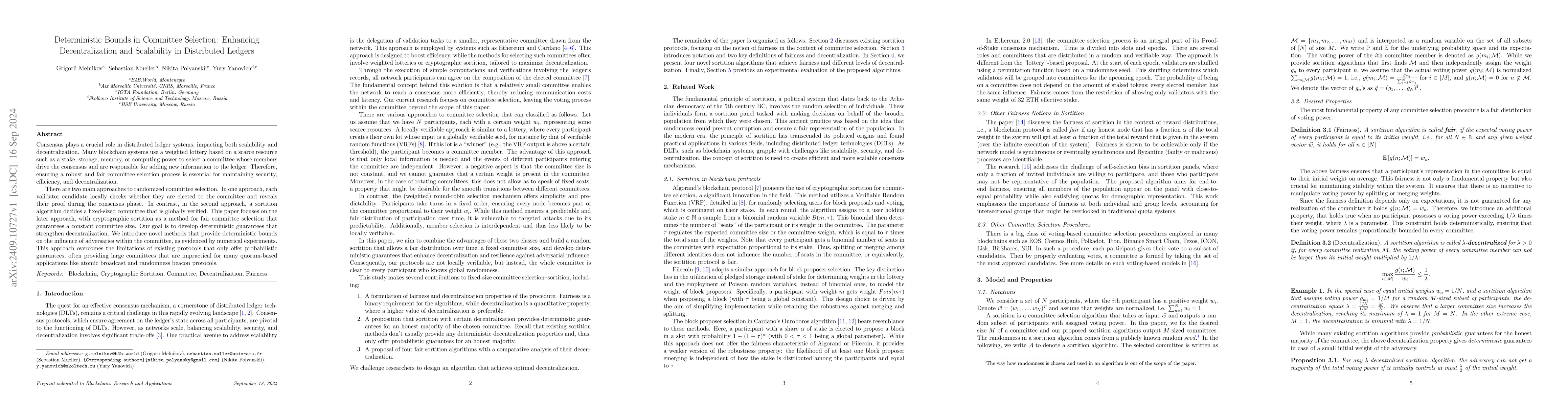 Thumbnail for Deterministic Bounds in Committee Selection: Enhancing Decentralization
  and Scalability in Distributed Ledgers