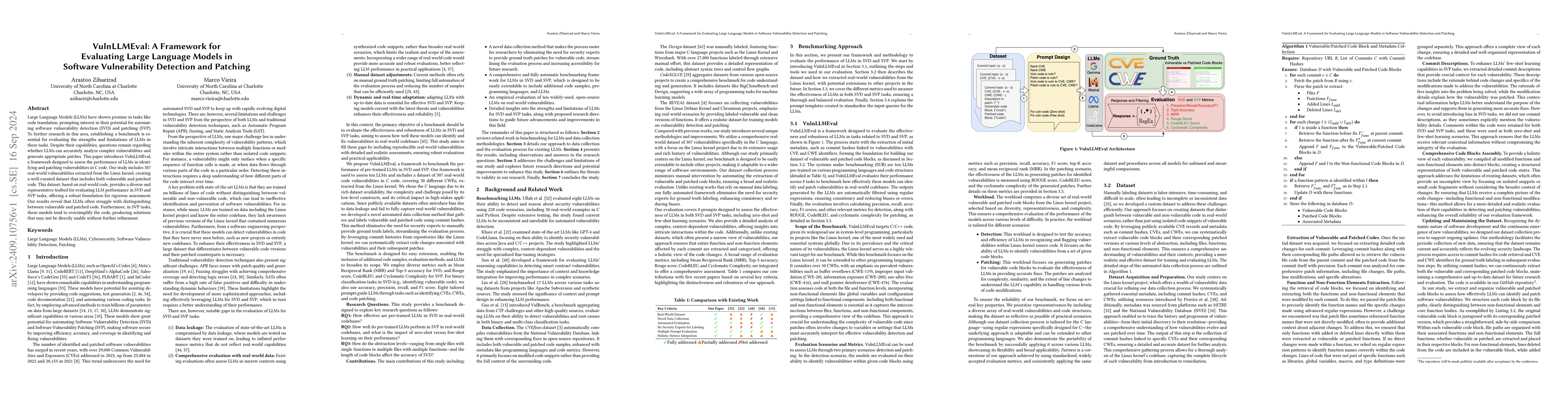 Thumbnail for VulnLLMEval: A Framework for Evaluating Large Language Models in
  Software Vulnerability Detection and Patching