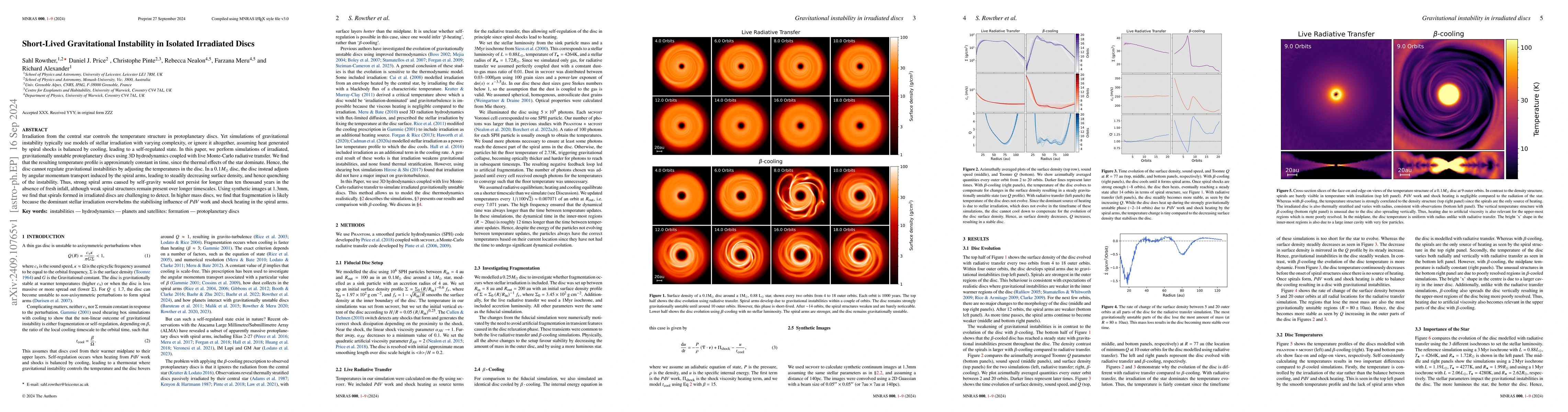 Thumbnail for Short-Lived Gravitational Instability in Isolated Irradiated Discs