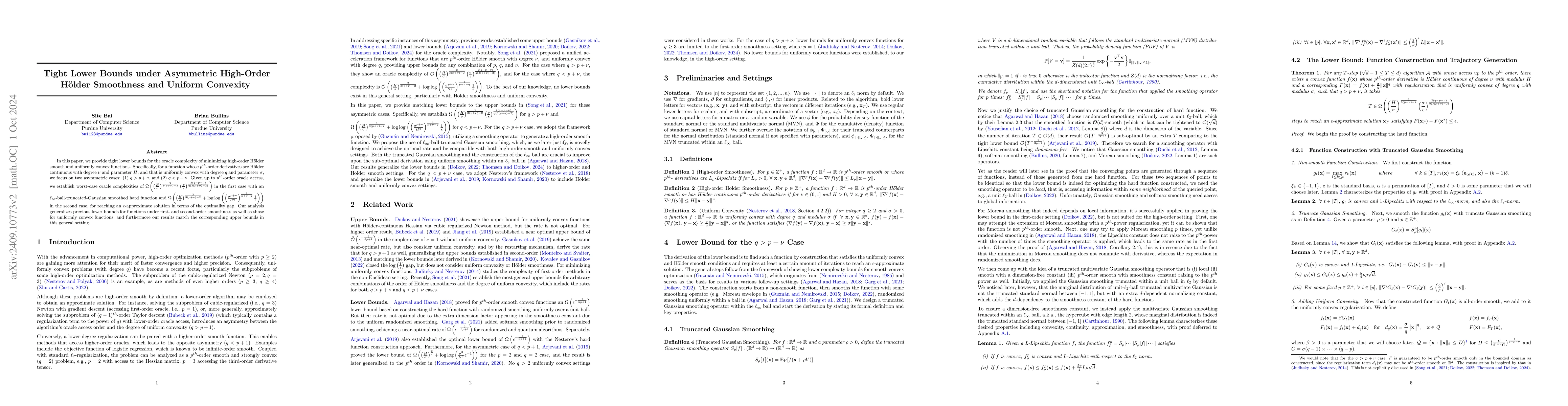 Thumbnail for Tight Lower Bounds under Asymmetric High-Order Hölder Smoothness and
  Uniform Convexity