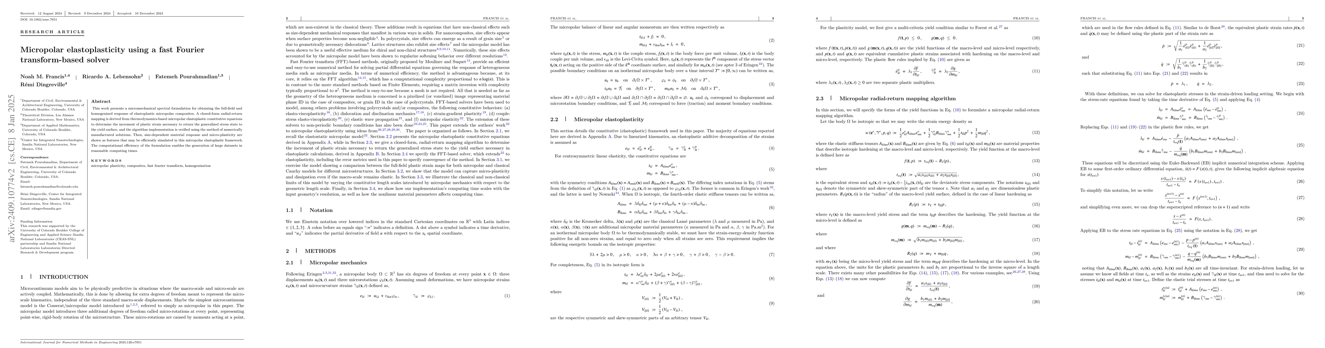 Thumbnail for Micropolar elastoplasticity using a fast Fourier transform-based solver