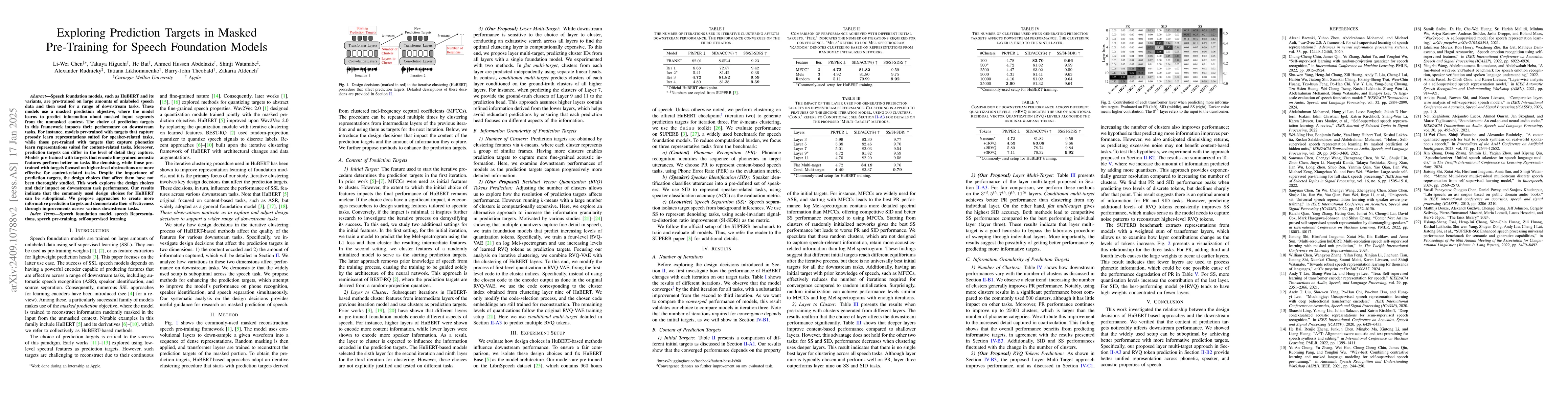 Thumbnail for Exploring Prediction Targets in Masked Pre-Training for Speech
  Foundation Models
