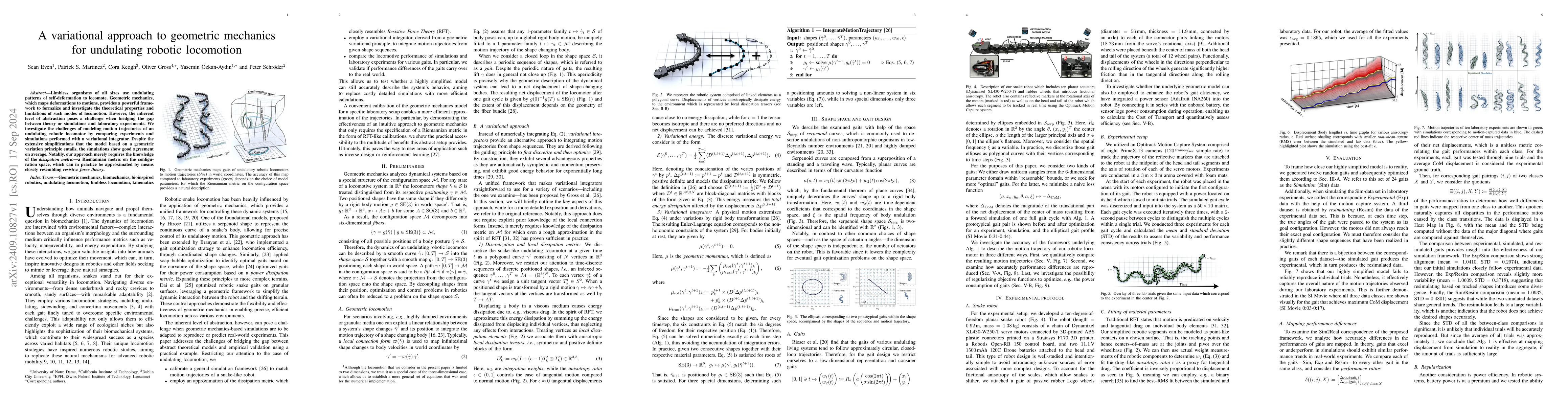 Thumbnail for A variational approach to geometric mechanics for undulating robotic
  locomotion