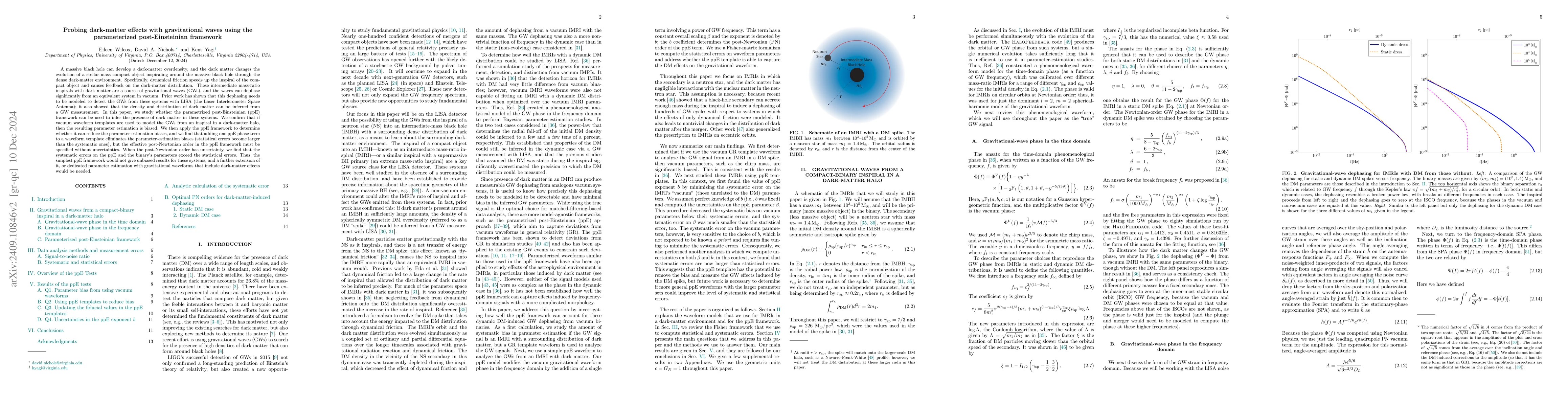 Thumbnail for Probing dark-matter effects with gravitational waves using the
  parameterized post-Einsteinian framework