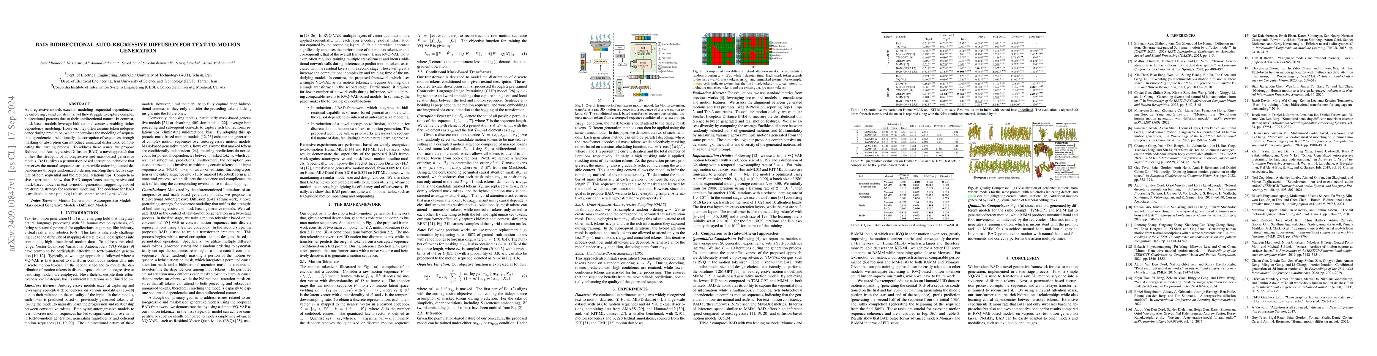 Thumbnail for BAD: Bidirectional Auto-regressive Diffusion for Text-to-Motion
  Generation