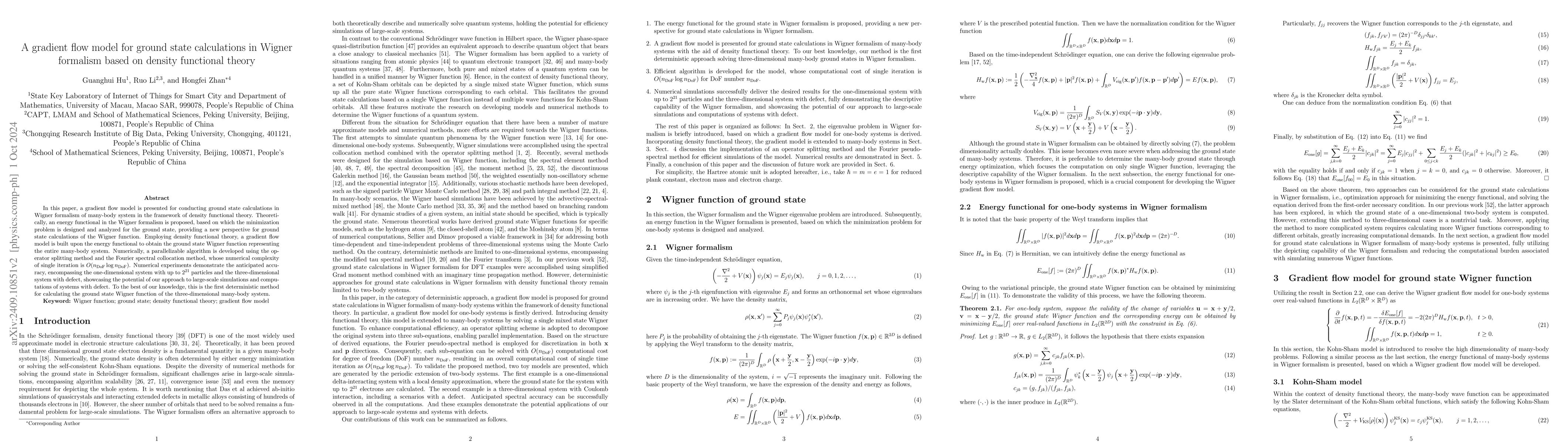 Thumbnail for A gradient flow model for ground state calculations in Wigner formalism
  based on density functional theory