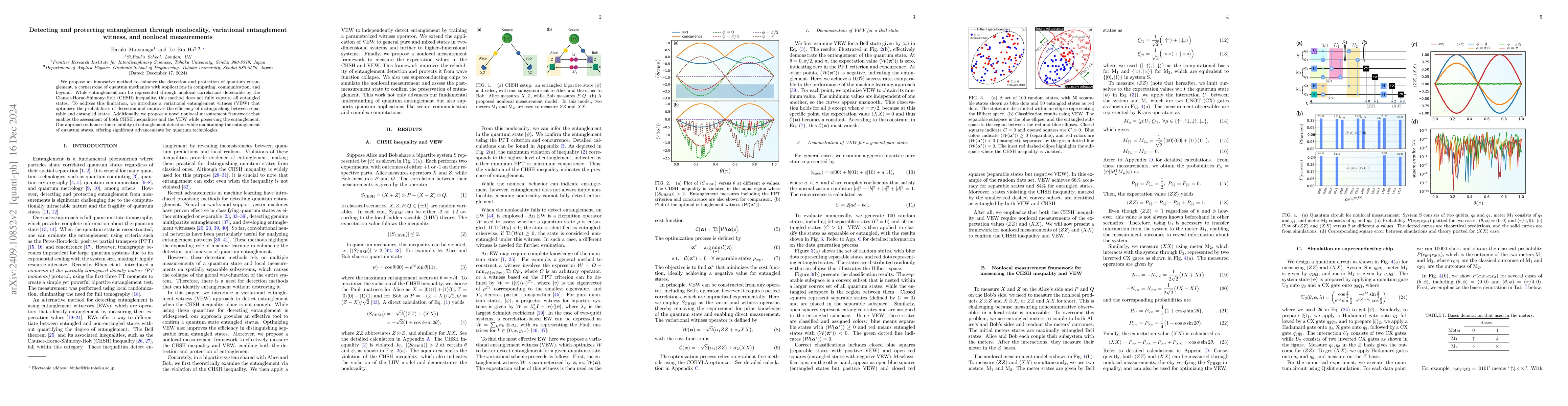Thumbnail for Detecting and protecting entanglement through nonlocality, variational
  entanglement witness, and nonlocal measurements