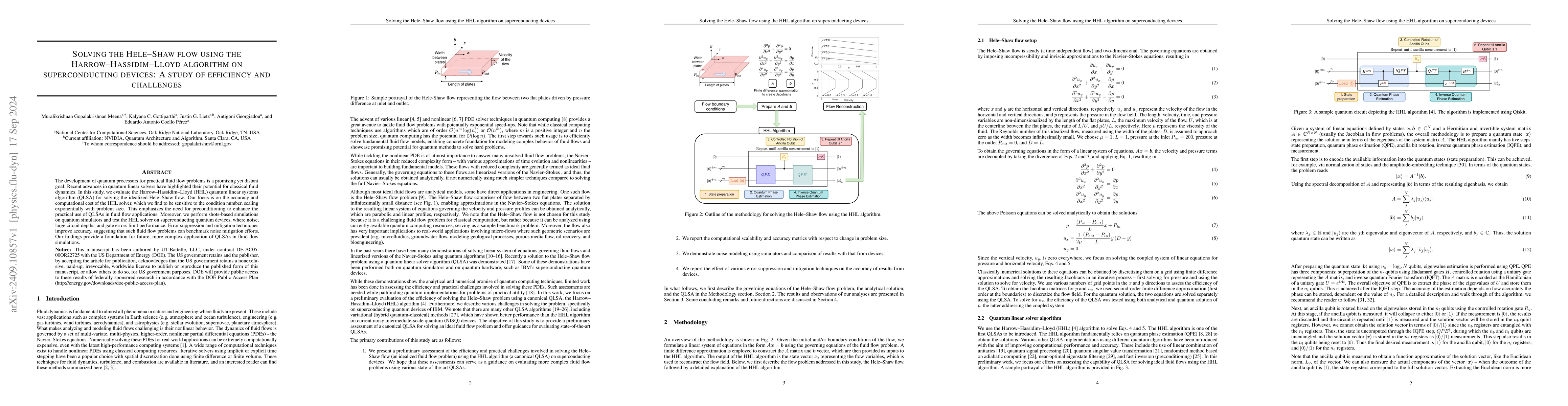 Thumbnail for Solving the Hele-Shaw flow using the Harrow-Hassidim-Lloyd algorithm on
  superconducting devices: A study of efficiency and challenges
