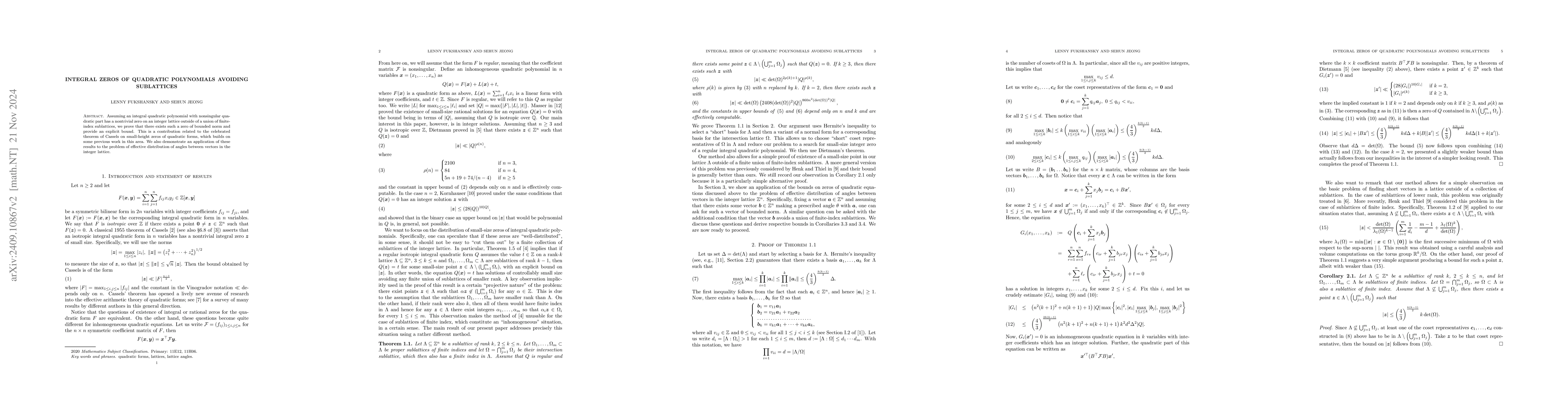 Thumbnail for Integral zeros of quadratic polynomials avoiding sublattices