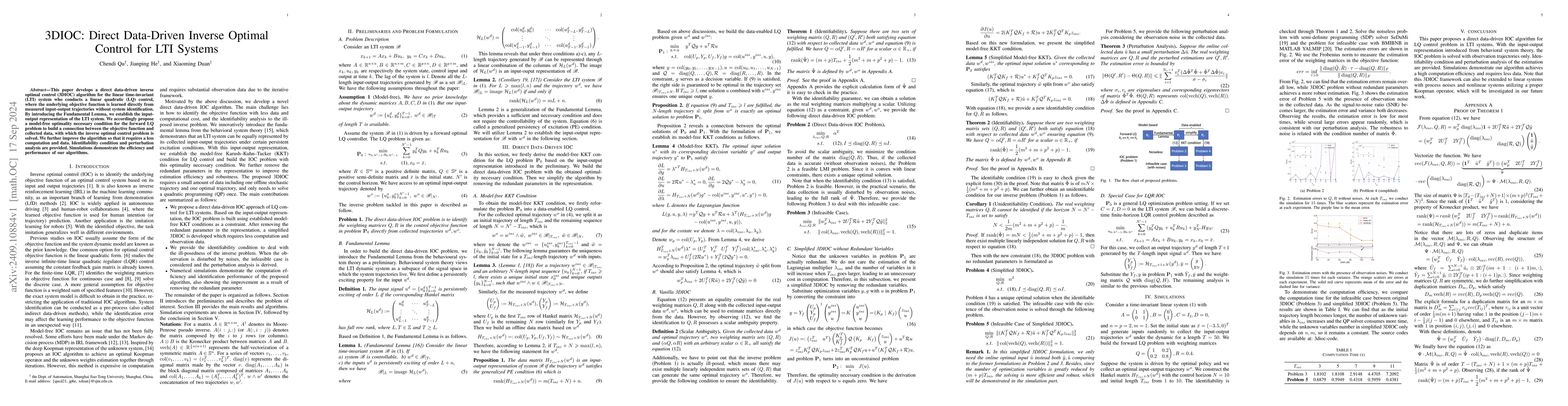 Thumbnail for 3DIOC: Direct Data-Driven Inverse Optimal Control for LTI Systems