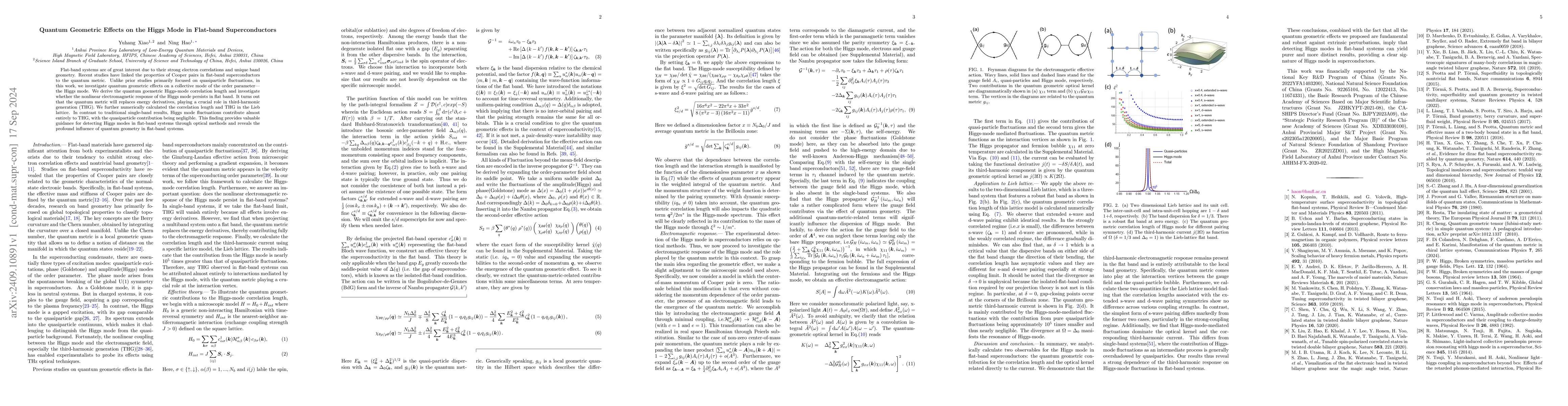 Thumbnail for Quantum Geometric Effects on the Higgs Mode in Flat-band Superconductors