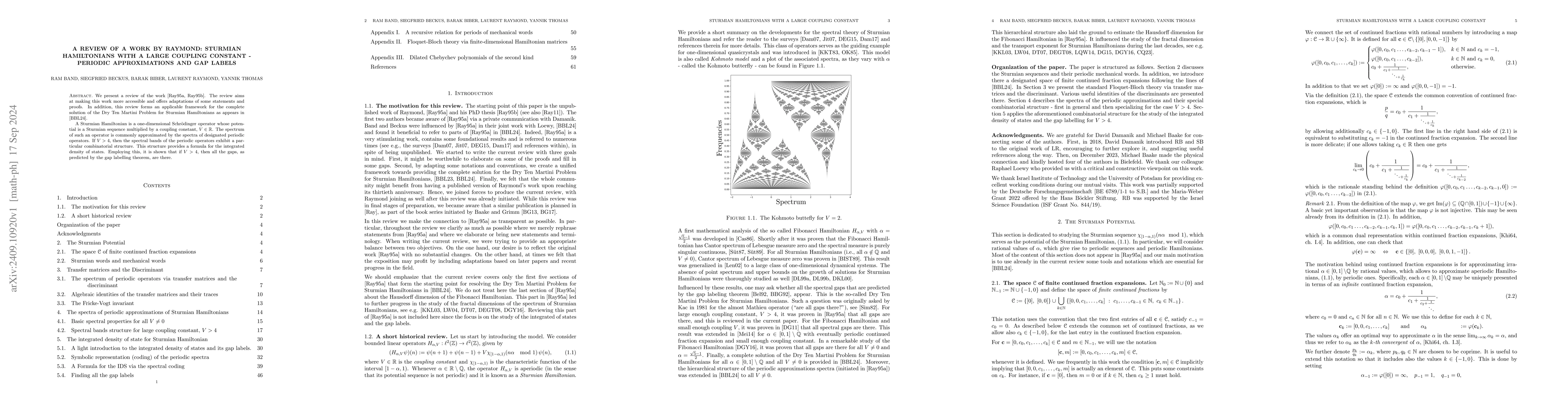 Thumbnail for A review of a work by Raymond: Sturmian Hamiltonians with a large
  coupling constant -- periodic approximations and gap labels