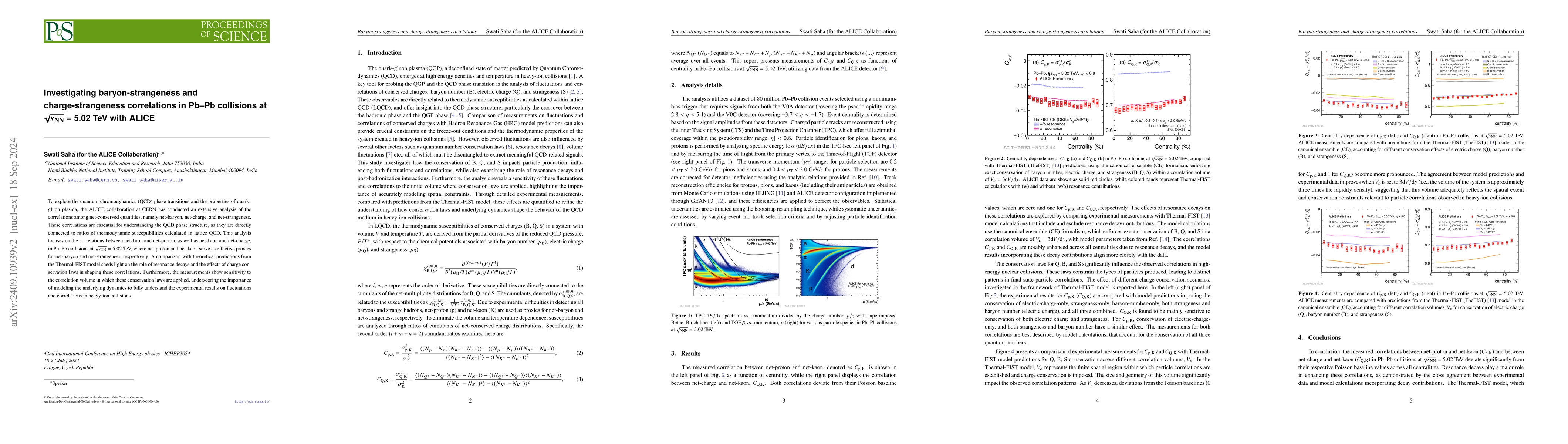 Thumbnail for Investigating baryon-strangeness and charge-strangeness correlations in
  Pb$-$Pb collisions at $\sqrt{s_\mathrm{NN}}$ = 5.02 TeV with ALICE