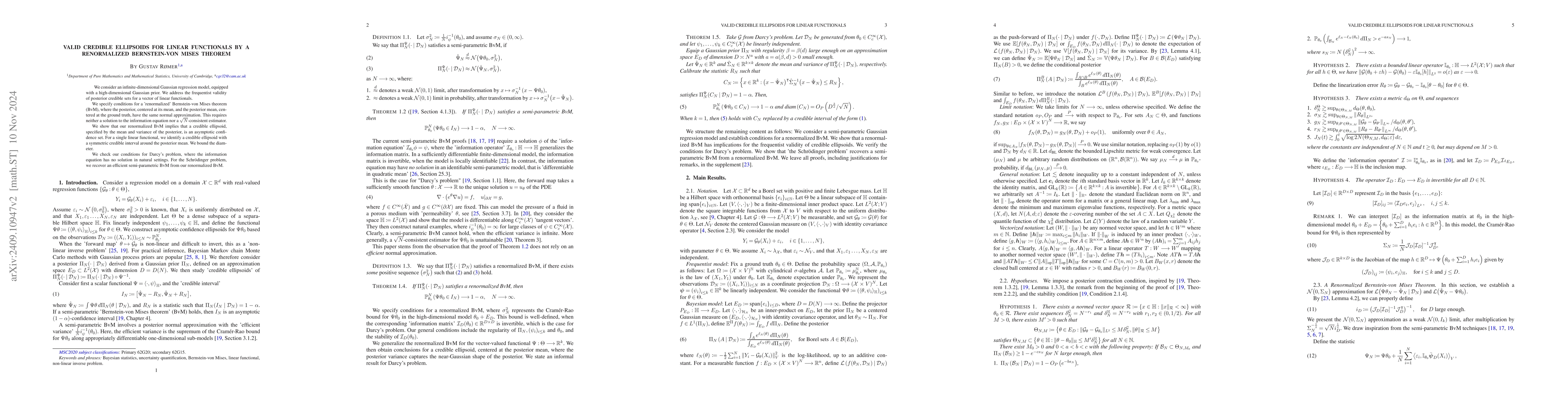 Thumbnail for Valid Credible Ellipsoids for Linear Functionals by a Renormalized
  Bernstein-von Mises Theorem
