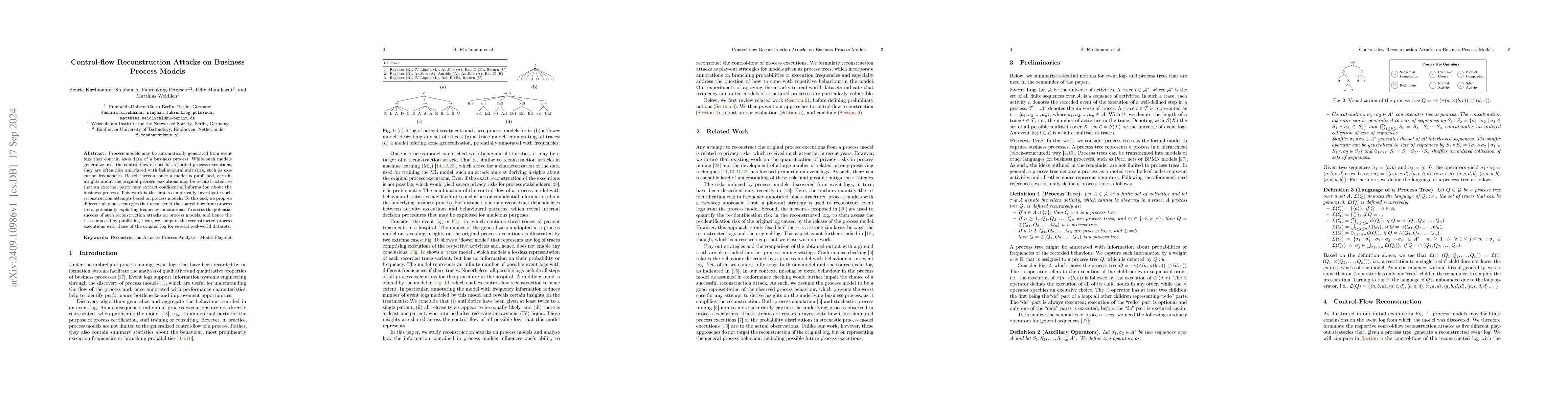 Thumbnail for Control-flow Reconstruction Attacks on Business Process Models