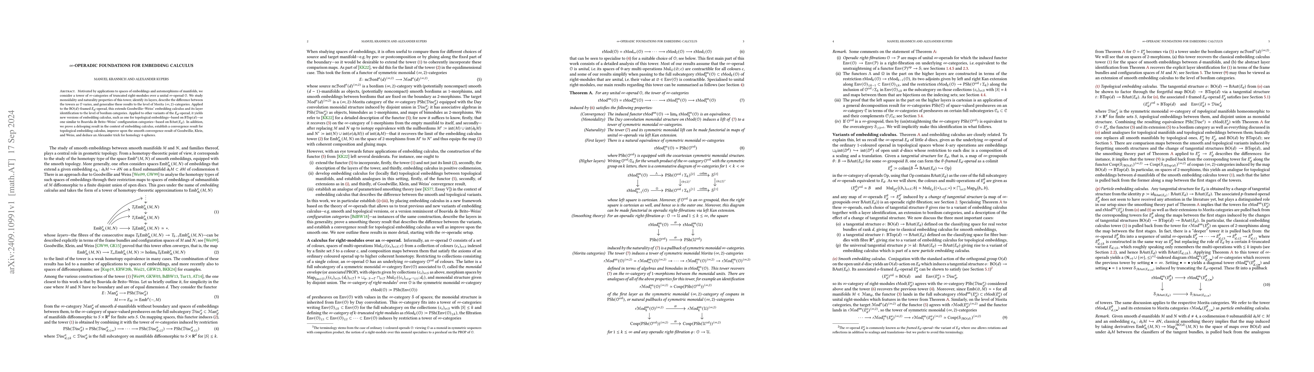 Thumbnail for $\infty$-operadic foundations for embedding calculus