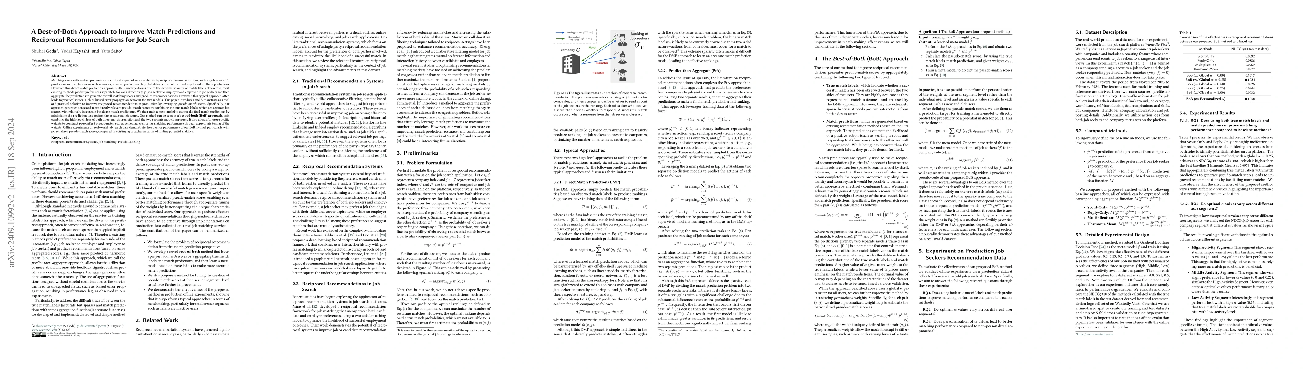 Thumbnail for A Best-of-Both Approach to Improve Match Predictions and Reciprocal
  Recommendations for Job Search