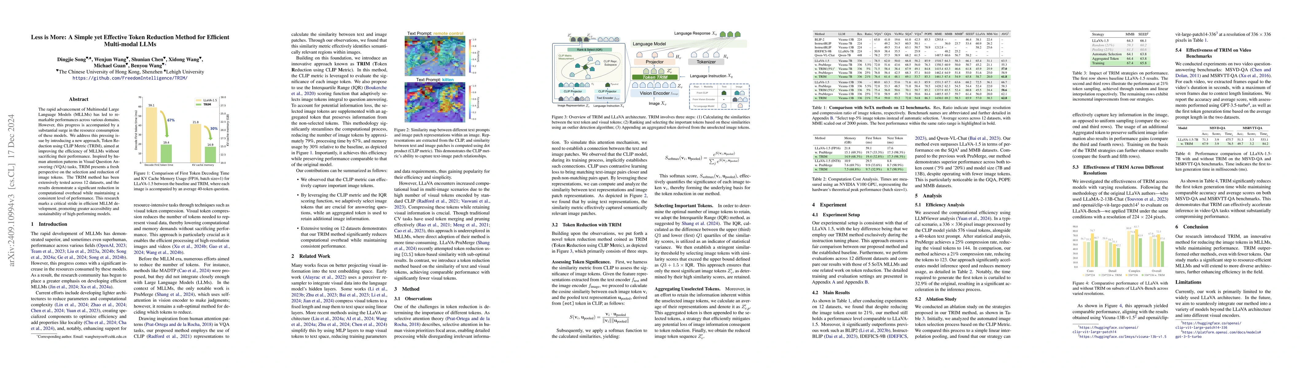 Thumbnail for Less is More: A Simple yet Effective Token Reduction Method for
  Efficient Multi-modal LLMs