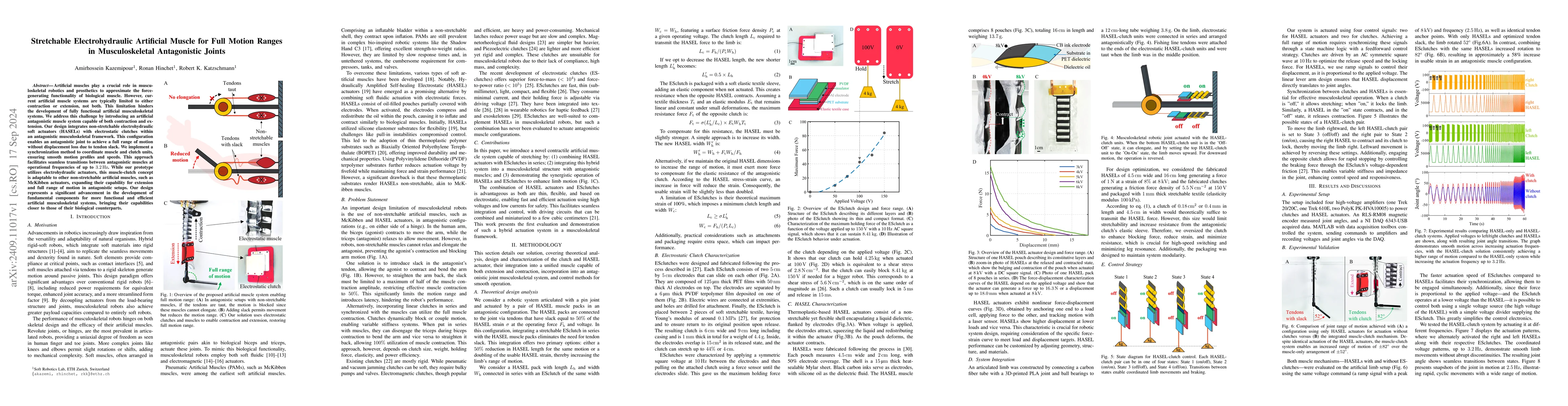 Thumbnail for Stretchable Electrohydraulic Artificial Muscle for Full Motion Ranges in
  Musculoskeletal Antagonistic Joints