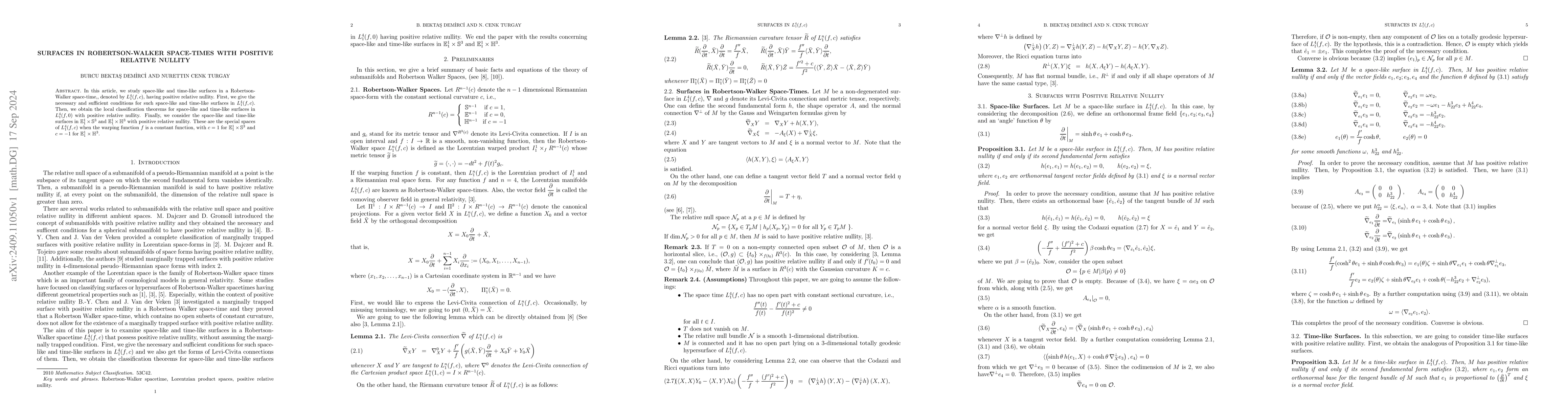 Thumbnail for Surfaces in Robertson-Walker Space-Times with Positive Relative Nullity