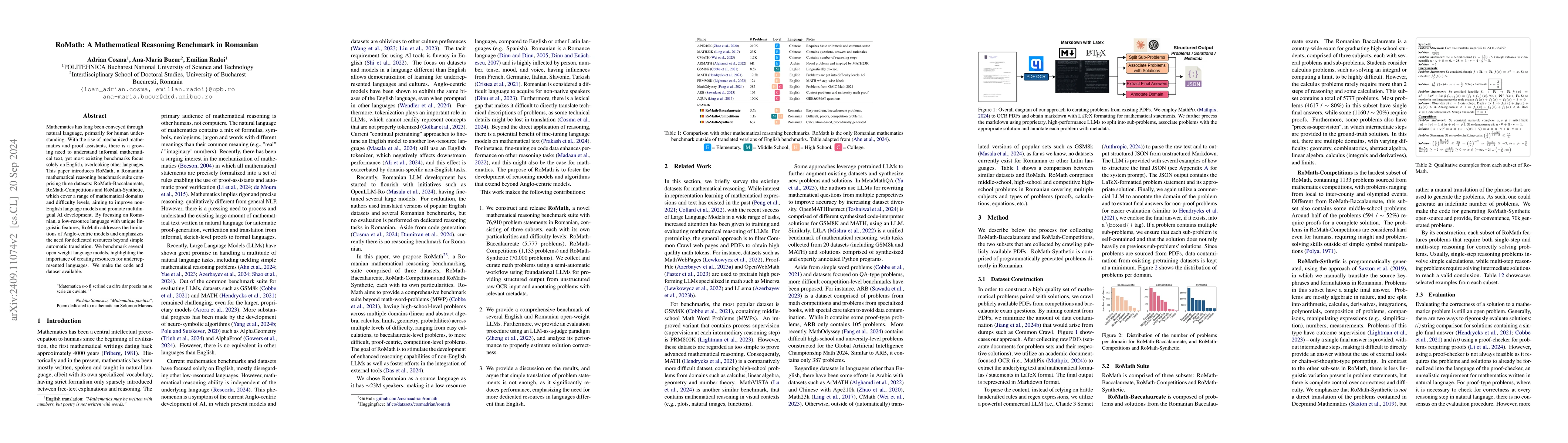 Thumbnail for RoMath: A Mathematical Reasoning Benchmark in Romanian