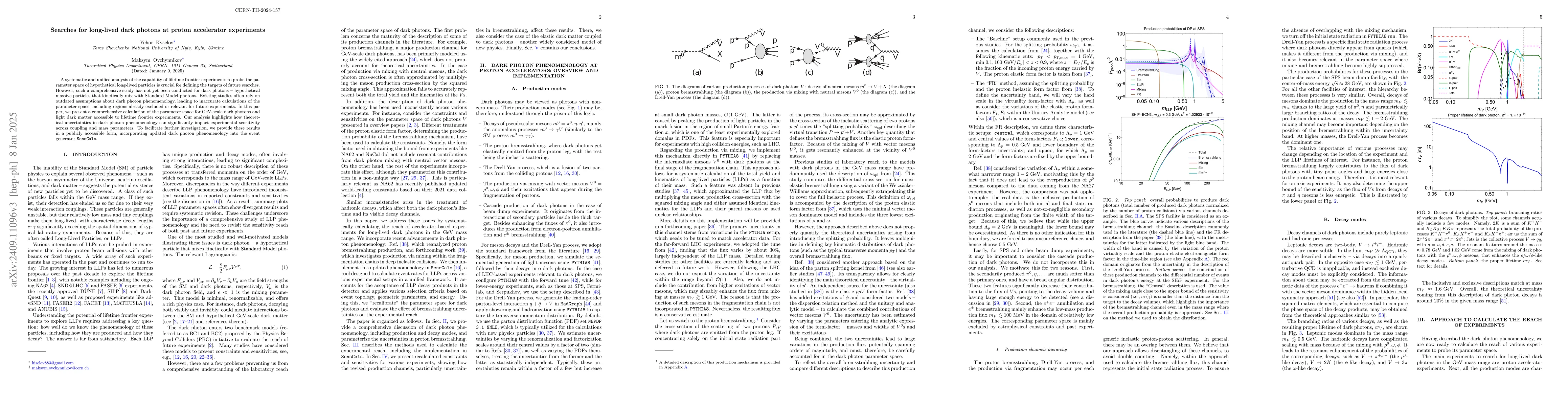 Thumbnail for Searches for long-lived dark photons at proton accelerator experiments