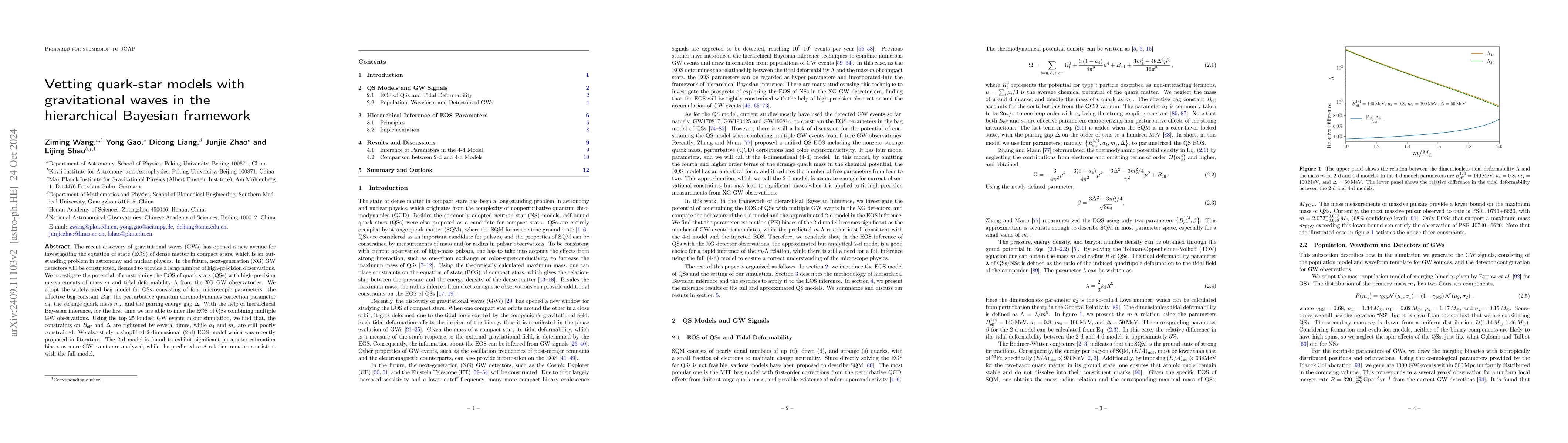 Thumbnail for Vetting quark-star models with gravitational waves in the hierarchical
  Bayesian framework