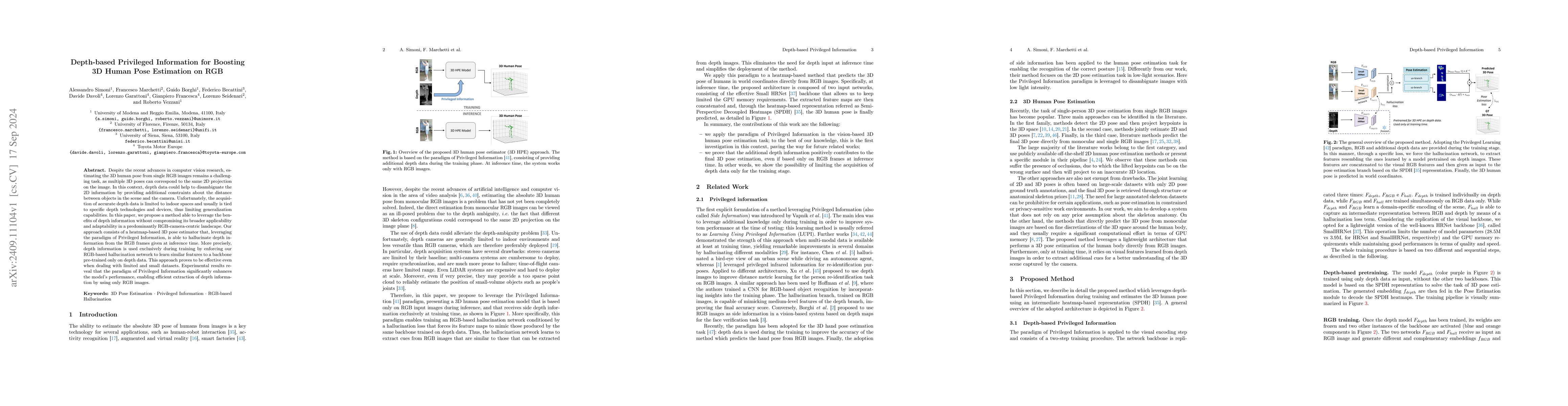 Thumbnail for Depth-based Privileged Information for Boosting 3D Human Pose Estimation
  on RGB